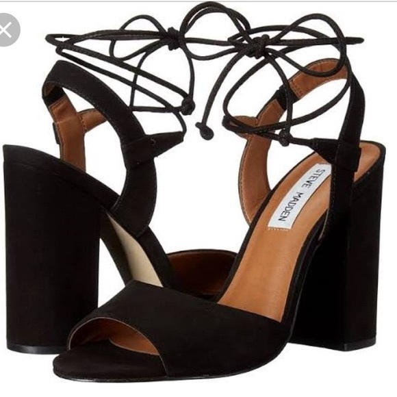 Steve Madden Serrina Black lace up block heel - Picture 1 of 7